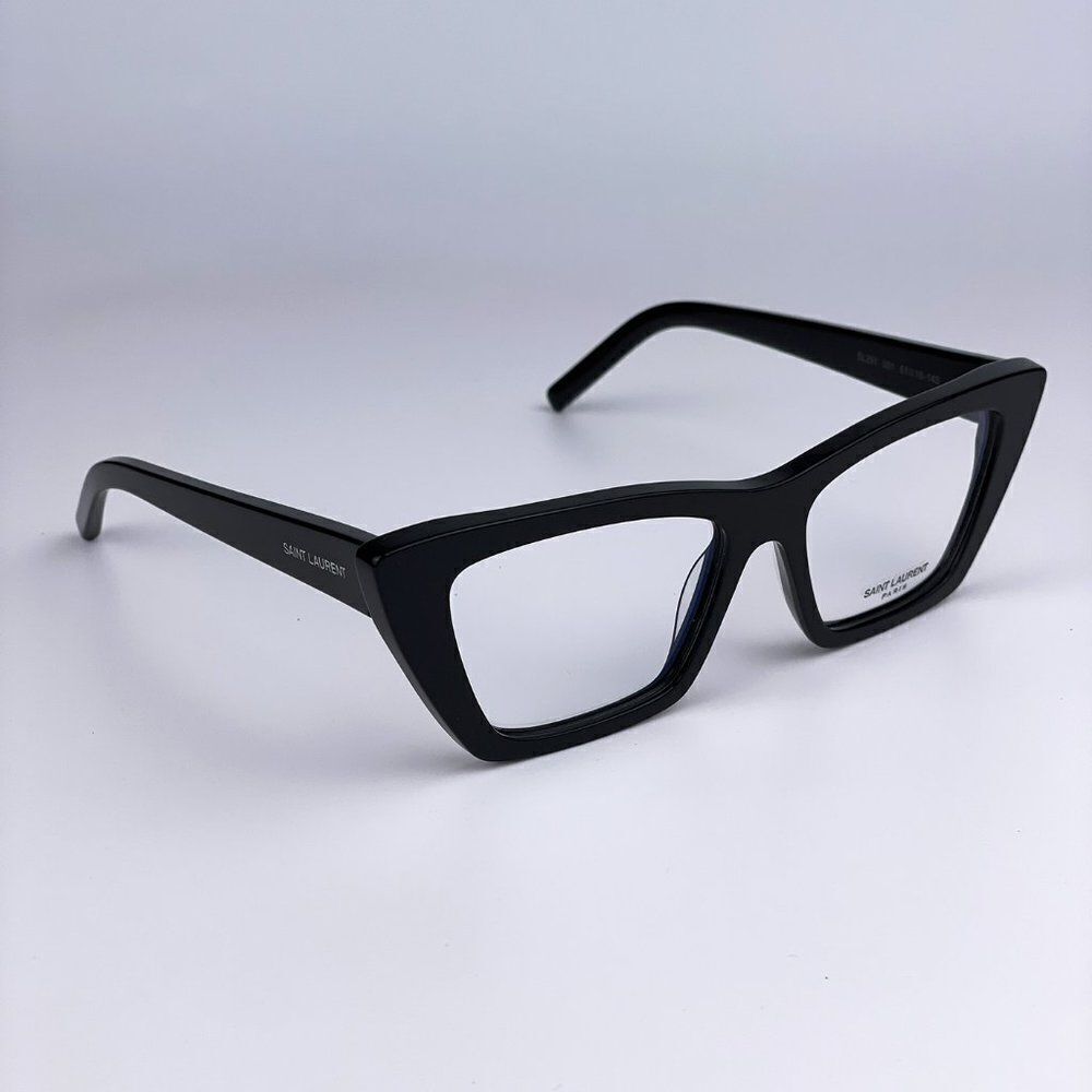 NEW Saint Laurent SL291 001 Black Cat Eye Blue Block Women Eyeglasses - Picture 8 of 14